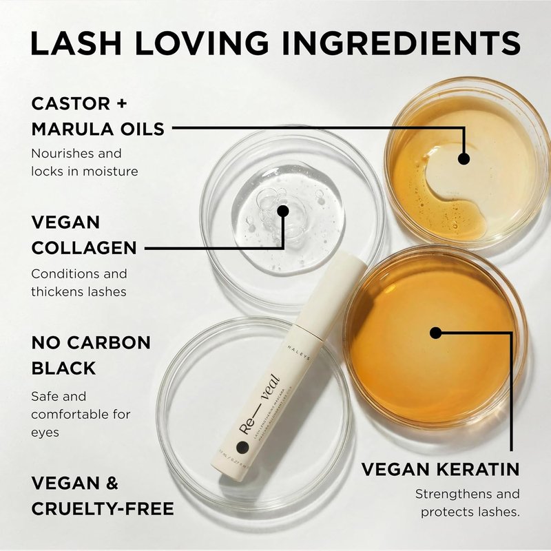 HALEYS Re-veal Lash Extension Mascara - Lengthening & Curling Black Formula for Defined, Fuller Lashes