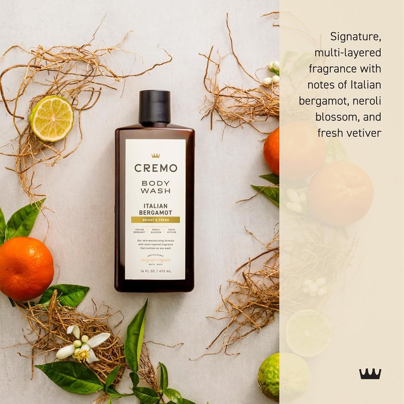 Cremo Body Wash for Men - Rich-Lathering Italian Bergamot Scent | 16 Fl Oz