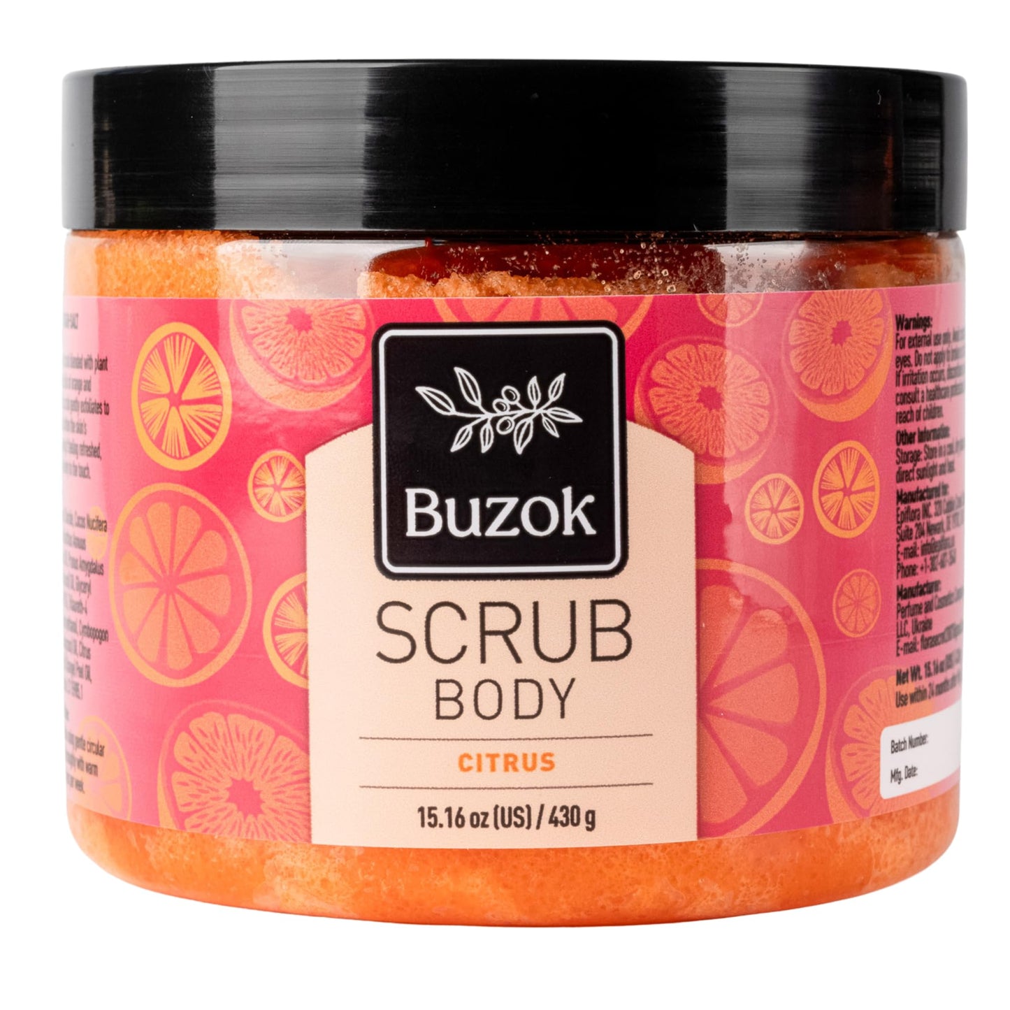 Citrus Body Scrub – Exfoliating Salt Scrub for Body Cleansing & Smoothing – Fresh Citrus Scent – For Shower & Bath Use