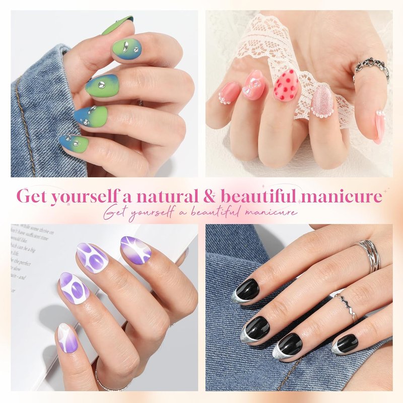 Extra Short Almond Nail Tips - 312pcs Pre-Shaped Half Matte Gel Nails | DIY Home Salon, 12 Sizes Available