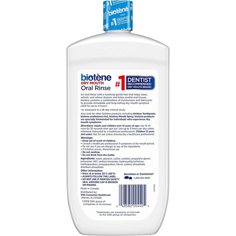 Biotene Oral Rinse Mouthwash for Dry Mouth, Breath Freshener and Dry Mouth Treatment, Fresh Mint - 2x33.8 fl oz