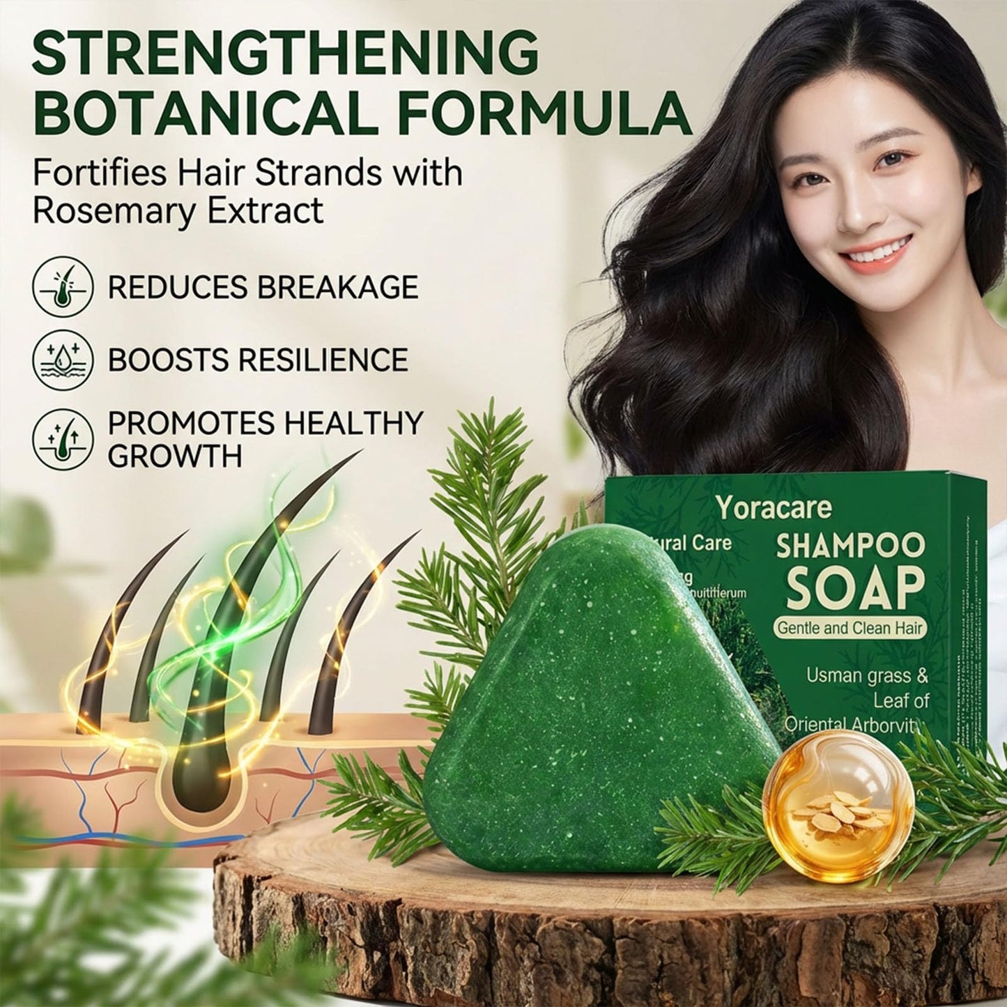 Yoracare Korean Scalp Revival Bar,Strengthening Botanical Formula, Deep Hydrating Scalp,Strengthening & Thinning Hair, Gentle Hydrating Solid Shampoo (1, 4.23OZ)