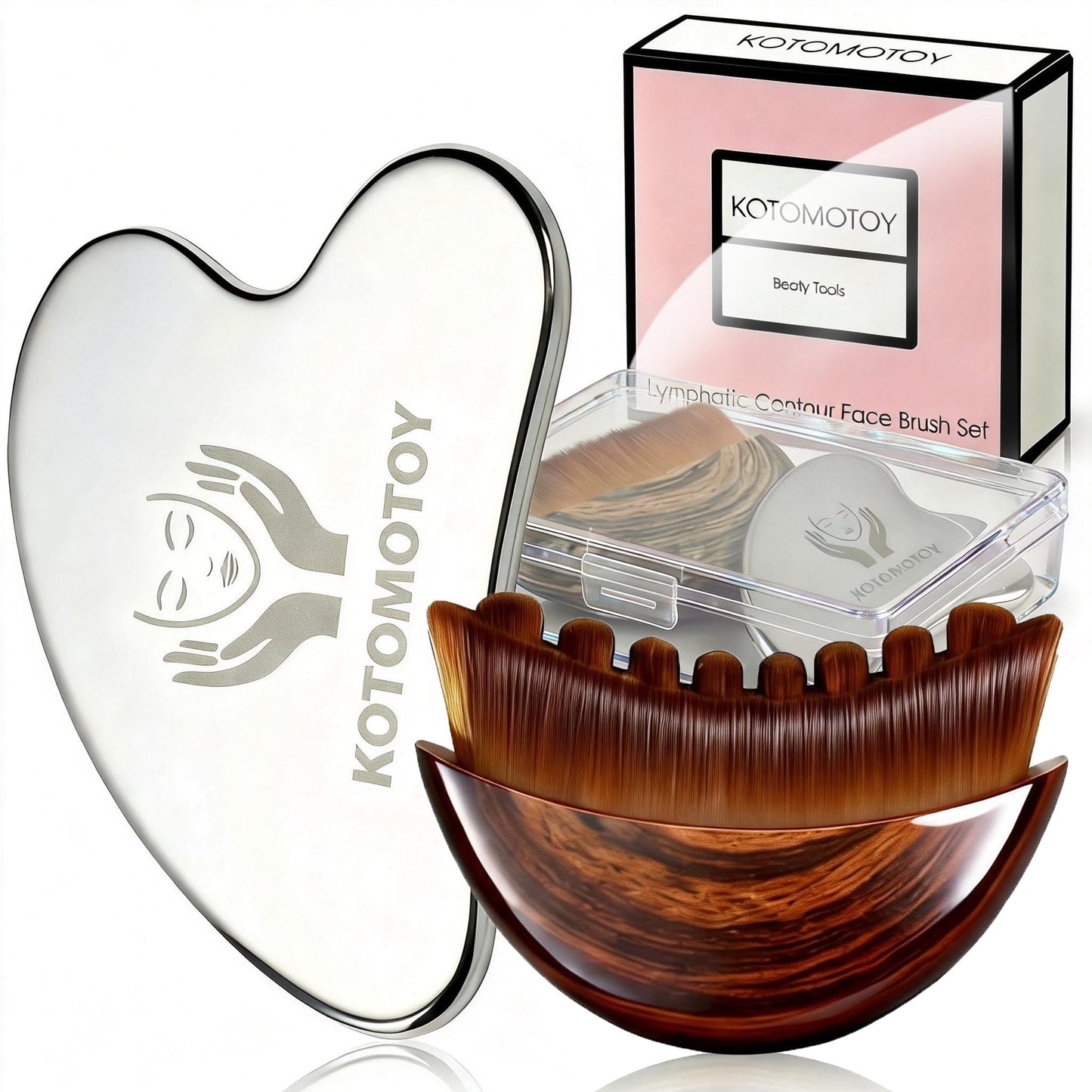 Lymphatic Contour Face Brush for Sculpting, lymphatic Face Brush gua sha facial tools Lymphatic Drainage Massager for skin care, Anti-Puffiness, Detox & Lift, Improves Skin Glow, Relieve Fatigue