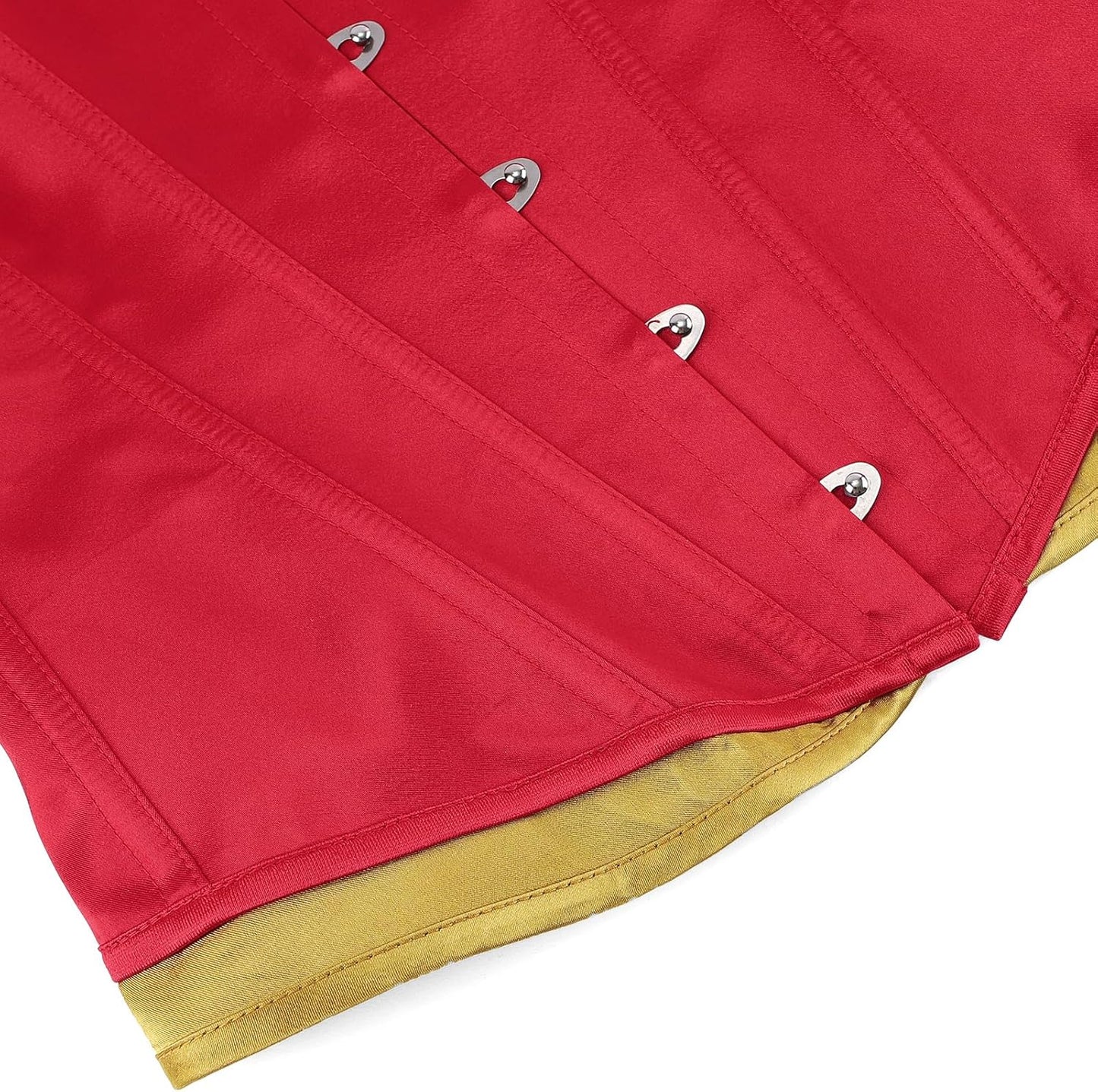 Zhitunemi Red Corset Top - Satin Overbust Shapewear for Women | Perfect for Theme Parties & Photoshoots
