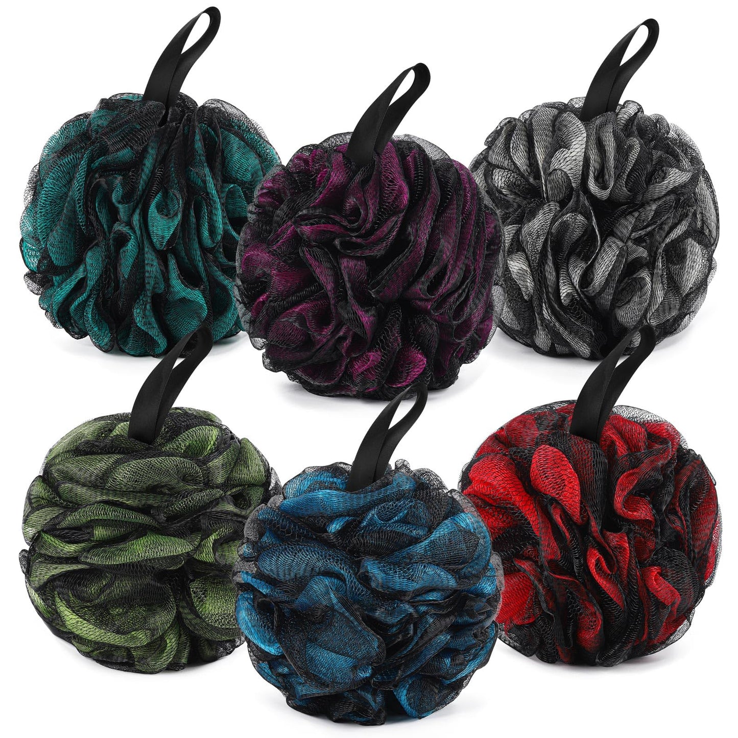 BTYMS XXL Bath Sponge Loofahs 100g/pc Luffa Shower Pouf Exfoliating Mesh Puff for Shower - Pack of 6