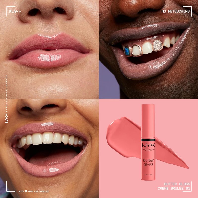 NYX Butter Gloss - Non-Sticky Lip Gloss for Smooth, Hydrated Lips | Creme Brulee Shade