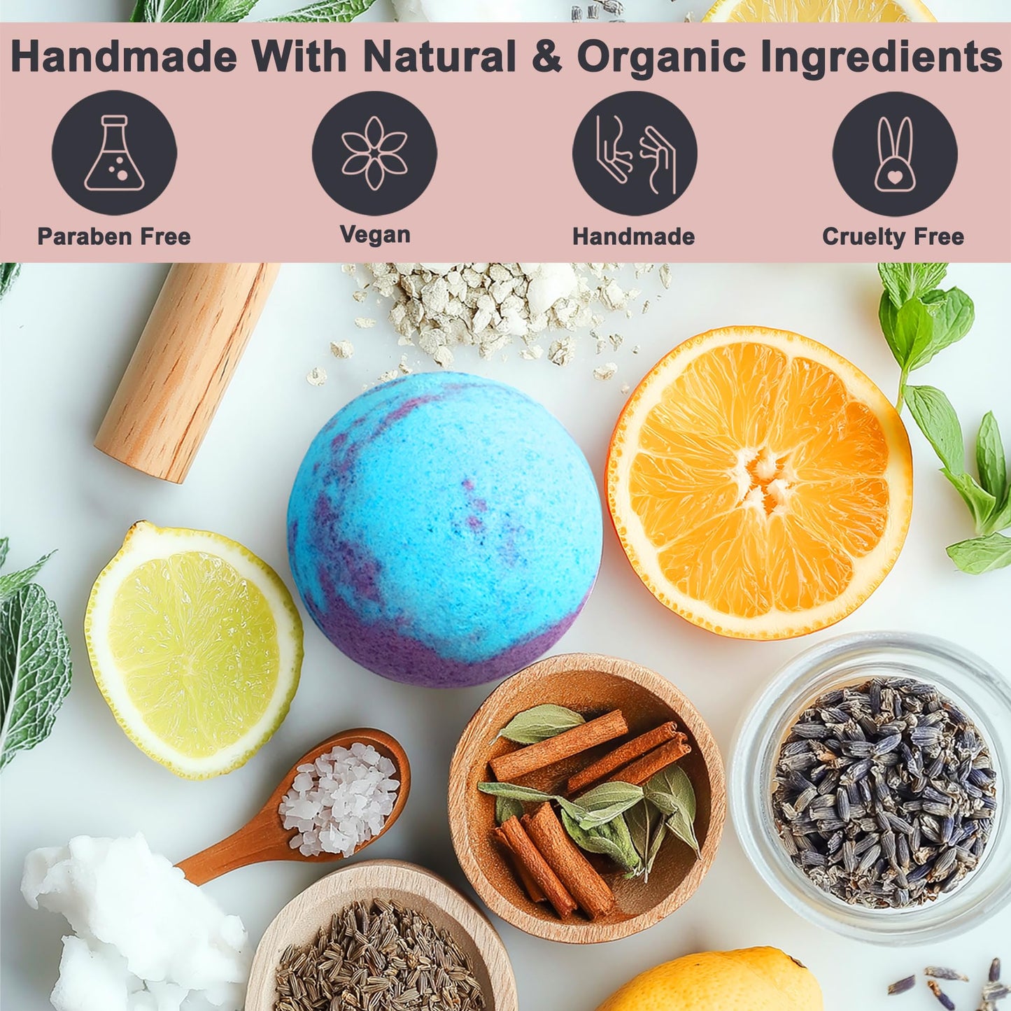 Aqua Elegante Luxury Bath Bombs for Women - Gift Set of 24 Fizzy Bathbombs with Essential Oils, Shea Butter, Coconut Oil - No Stain, Natural, Vegan, Moisturizing Spa Present for Mom, Wife, Girlfriend