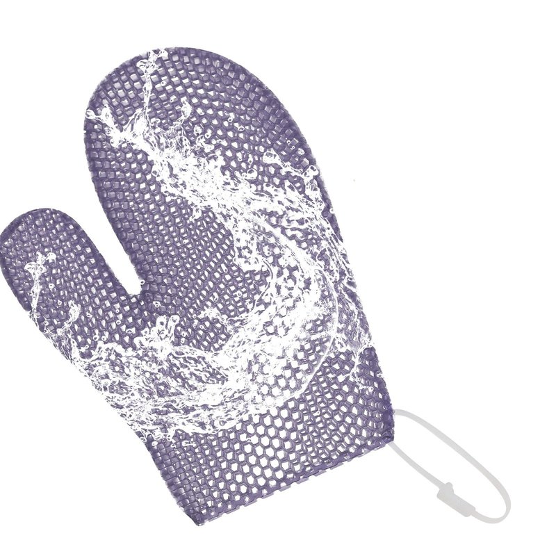 etspolt Exfoliating Glove Bath Mitt -Exfoliating Gloves for Shower, Body Scrubber for Deep Cleansing, Quick Drying Bath Gloves (Purple)