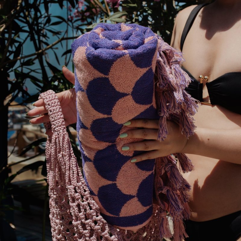 sea me at home 100% Turkish Cotton Bath, Beach, and Pool Towel with Unique Design - 31x62 Inches (Amethyst Shores)
