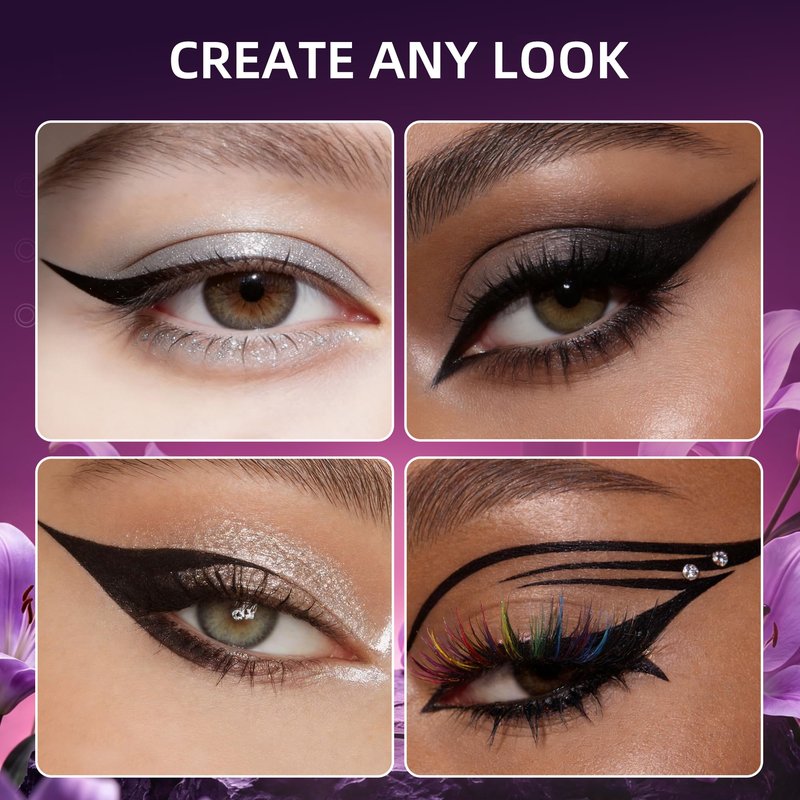 Black Eyeliner, Liquid Eyeliner Waterproof with Ultra Fine Brush, Quick Drying, Smudge Resistant, Eye Liner Intense Pigment Liquid Pen for Long Lasting Satin Finish, Cruelty-Free, Vegan, 0.042 Fl Oz