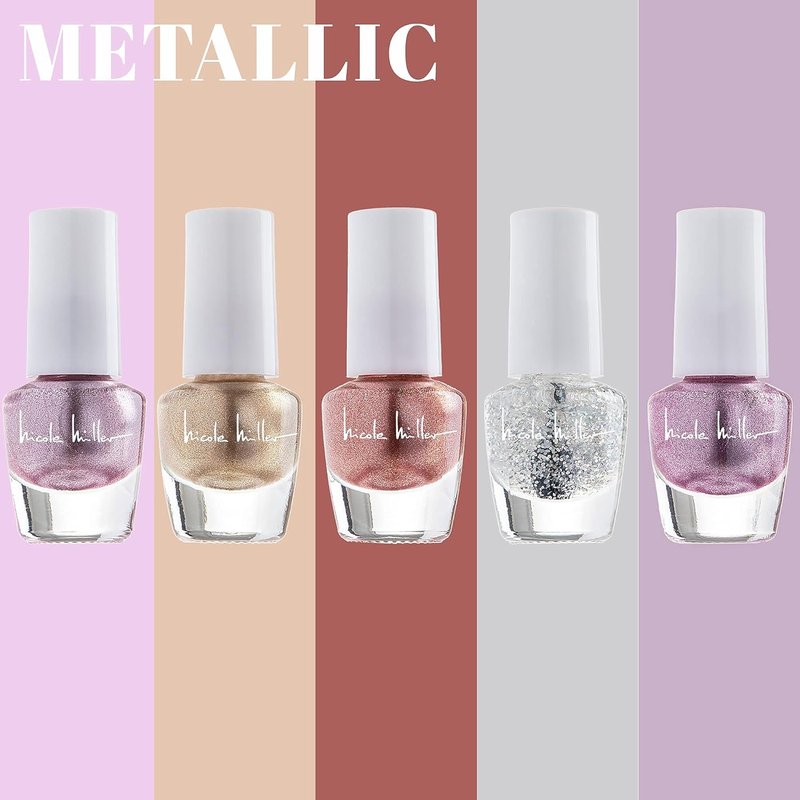 Nicole Miller Mini Nail Polish Set - Glossy Vibrant Colors for Fingernails & Toenails | 2-Pack Trendy Collection