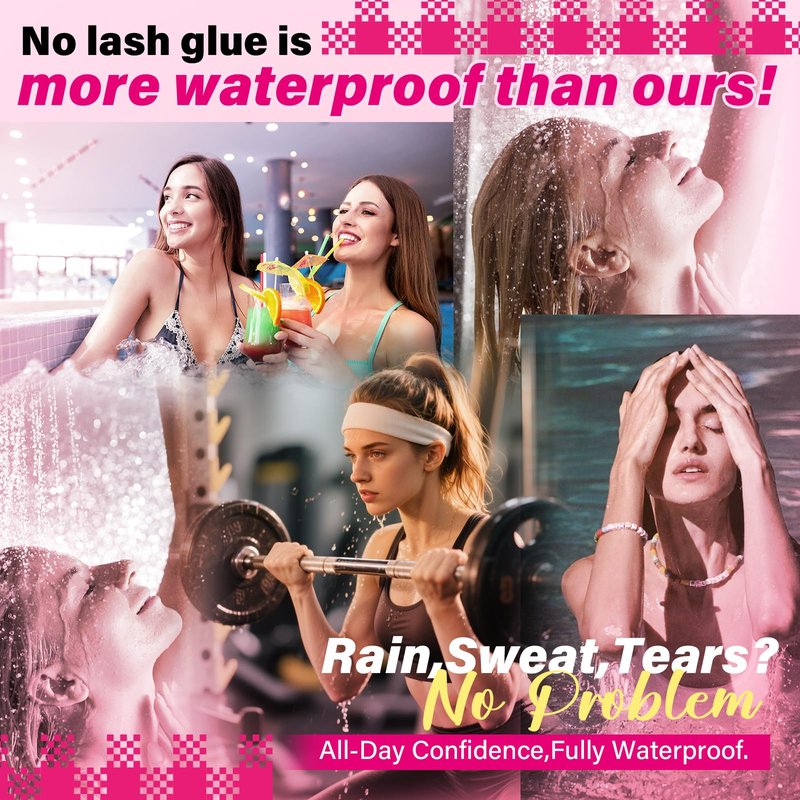 PROLASHBEAUTY Lash Cluster Glue 7 Days Long Lasting Bond and Seal Lash Glue Waterproof Lash Bond & Seal for Clusters 1 Week Strong Hold 2-3S Fast Dry(10ml, Black)