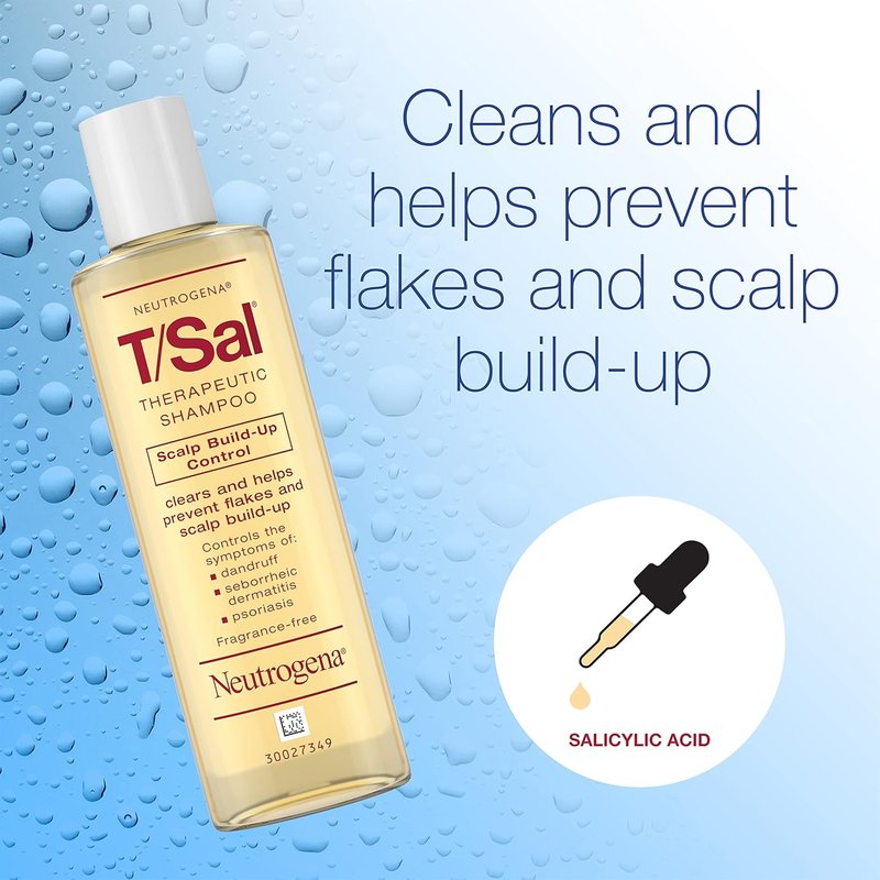 Neutrogena T/Sal Dandruff Shampoo - 3% Salicylic Acid Treatment | Fragrance-Free, 4.5 fl oz