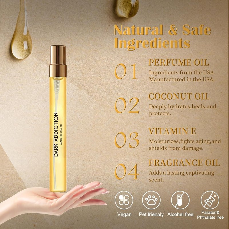 PUREU Pheromones Perfumes for Women & Men Amber Vanilla Long Lasting Pheromone Perfume Oils Cologne for Men Wife Gift Ideas.Travel Size 0.4oz/12 mL