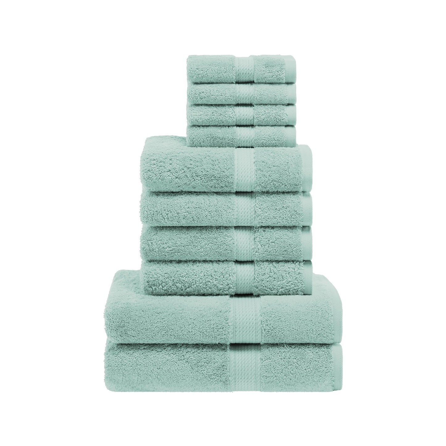SUPERIOR Egyptian Cotton Ultra Plush & Absorbent, 10 Piece Set, Sea Foam