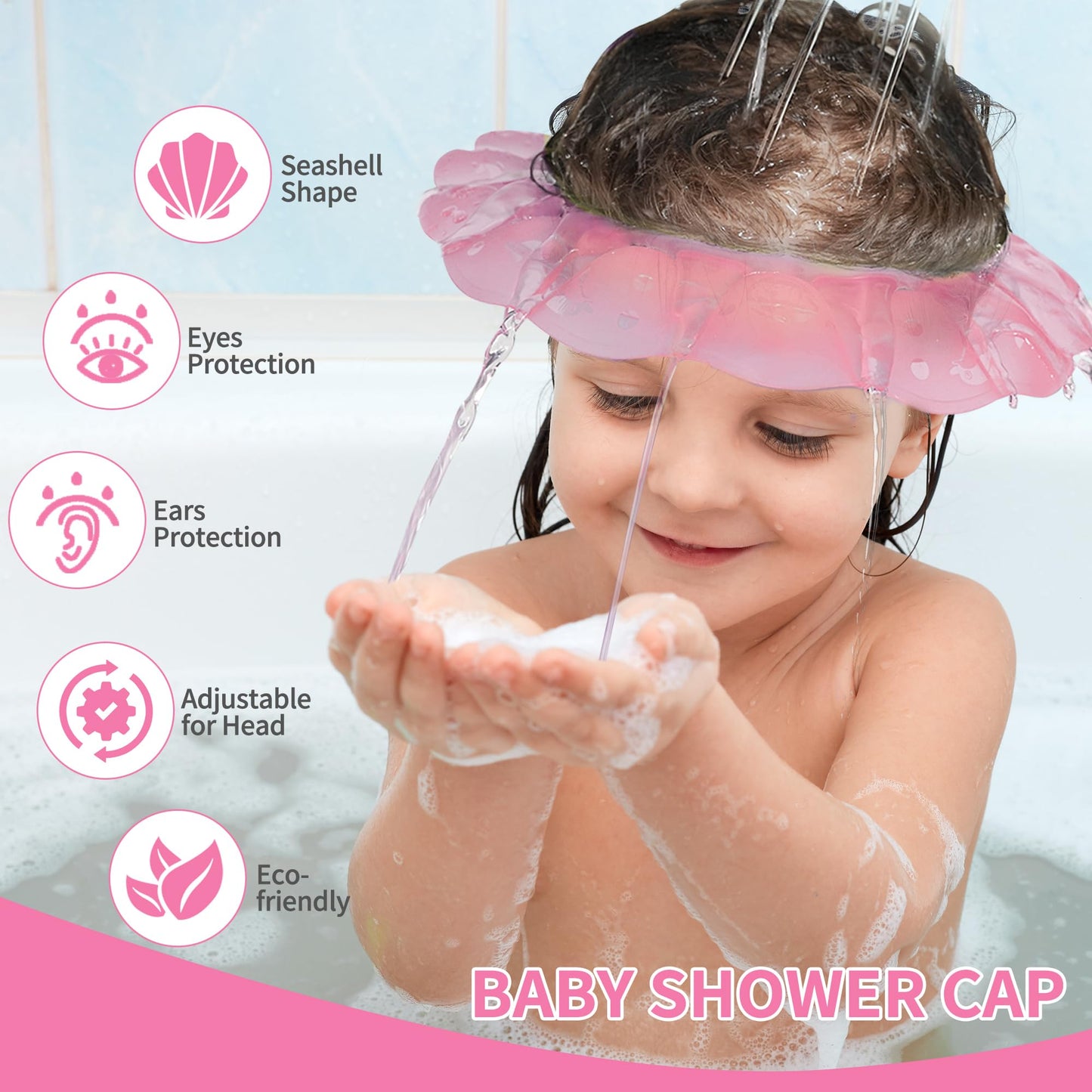 kair Baby Bath Visor Soft Silicone Shower Cap fit for More Than 24 Months