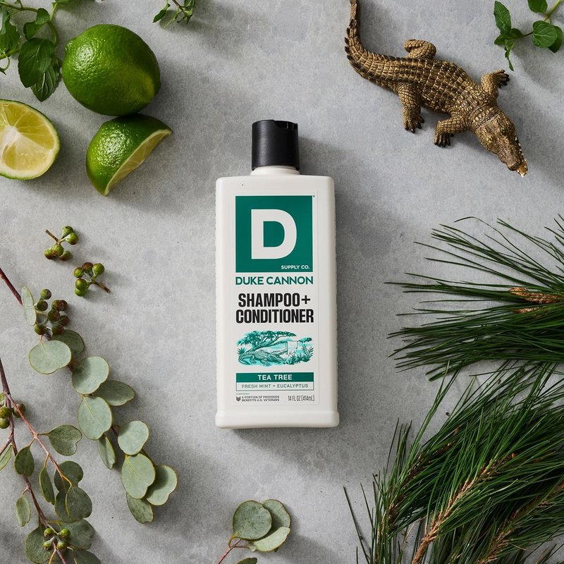 Duke Cannon Tea Tree 2-in-1 Shampoo & Conditioner for Men - 14 fl oz | Fresh Mint & Eucalyptus Scent, Soothes Scalp