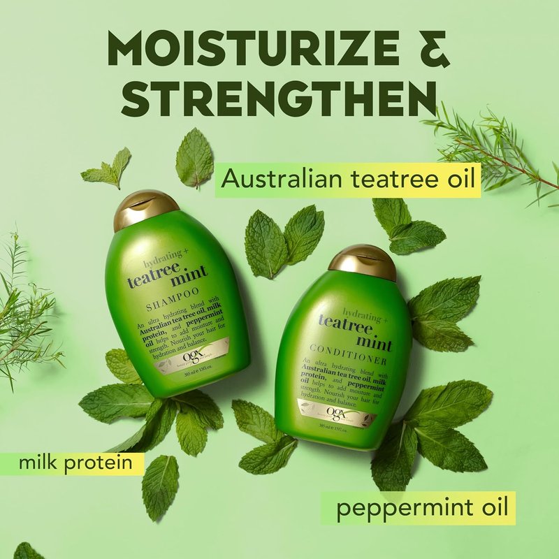 OGX Hydrating Tea Tree Mint Conditioner - Nourishing Scalp Care with Tea Tree & Peppermint Oil | 13 fl oz