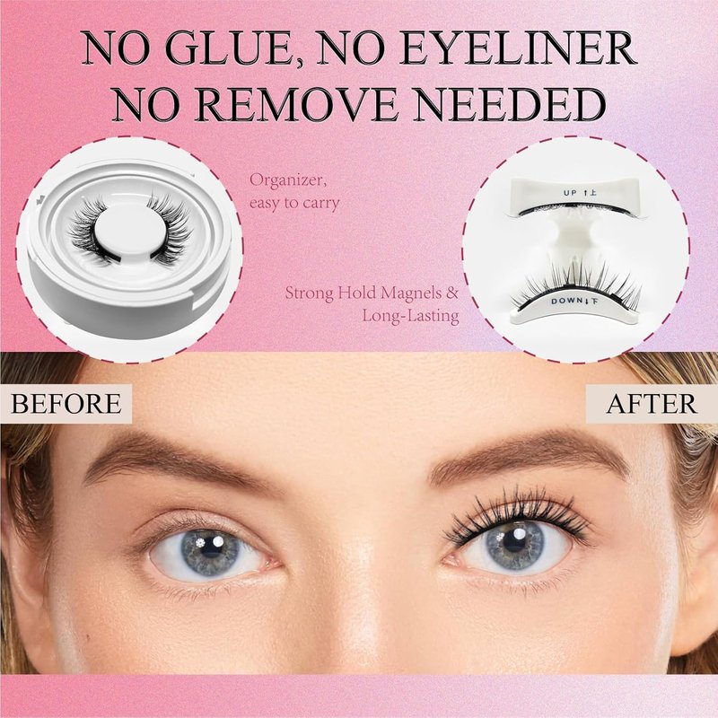 Magnetic Eyelashes - Natural-Looking, No Adhesive, Soft & Comfortable | Reusable 1 Pair