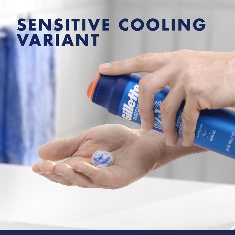 Gillette PRO Shaving Gel For Men Cools To Soothe Skin And Hydrates Facial Hair, TWIN PACK - Total 14oz, ProGlide Sensitive 2 in 1 Shave Gel