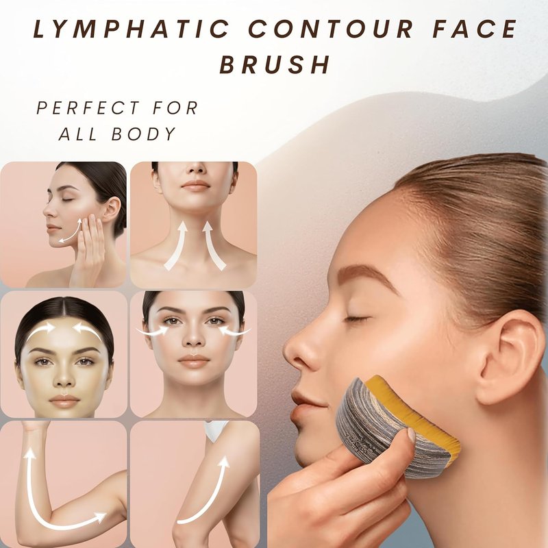 Lymphatic Contour Face Brush Set - Gentle Facial Massage & Puffiness Reduction | Soft Bristles for Sensitive Skin