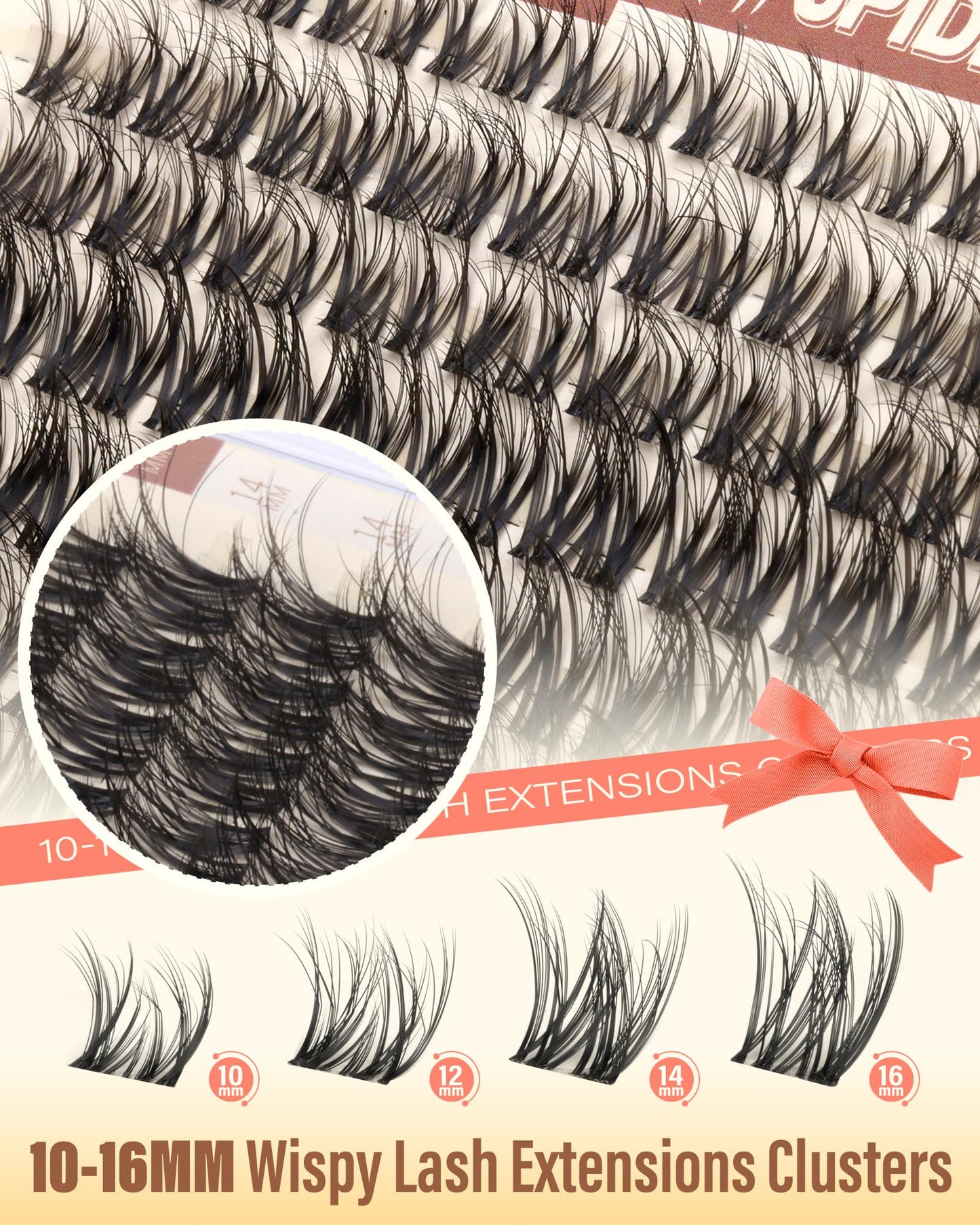 Spider Lashes Clusters Invisible Band Wispy Cluster Eyelash Extensions CD-Curly Fairy Breeze Eyelash Clusters Spider Lash Clusters Natural Cluster Lashes Wispy Individual Lashes 10-16MM by Zegaine