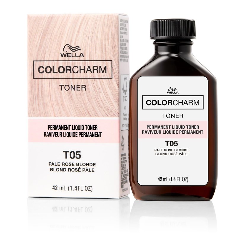 COLORCHARM Permanent Liquid Toners| Neutralize Brass| Free of Parabens| Vegan| T05 Pale Rose Blonde| 1.4 Fl Oz