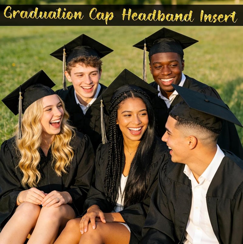 GradCap | Graduation Cap Headband Insert - Securely Holds Grad Hat & Maintains Hairstyle
