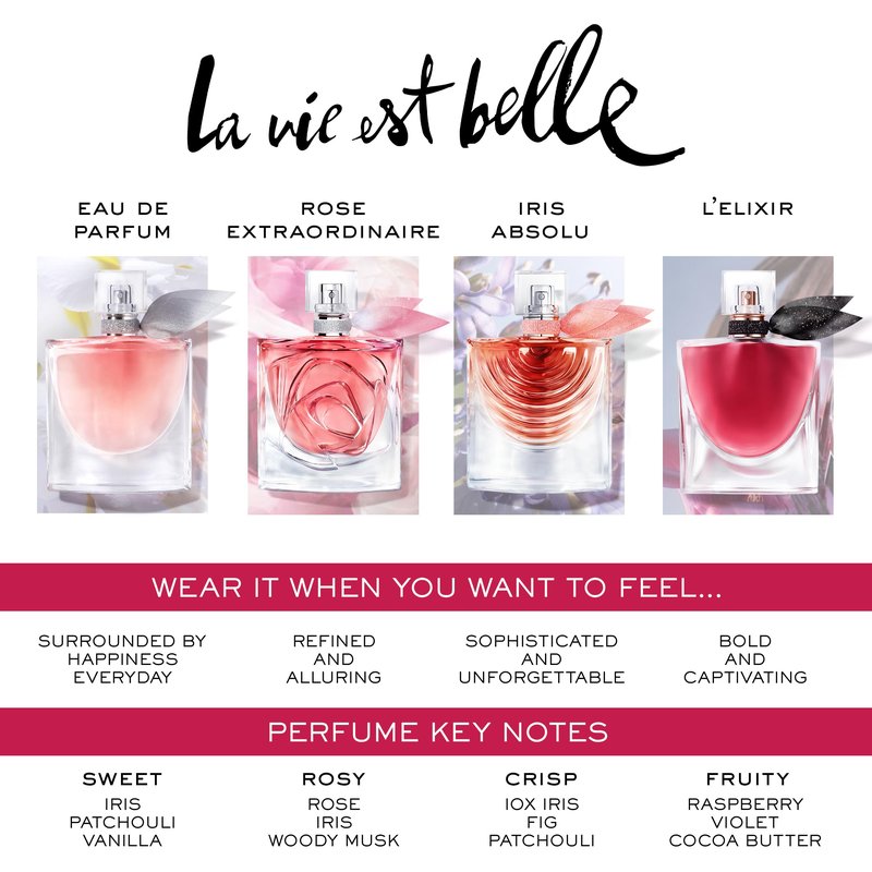 Lancôme La Vie Est Belle Rose Extraordinaire Eau de Parfum - Amazon Exclusive - Long Lasting Fragrance with Rose, Iris & Woody Musk - Warm & Floral Women's Perfume, 3.4 Fl Oz