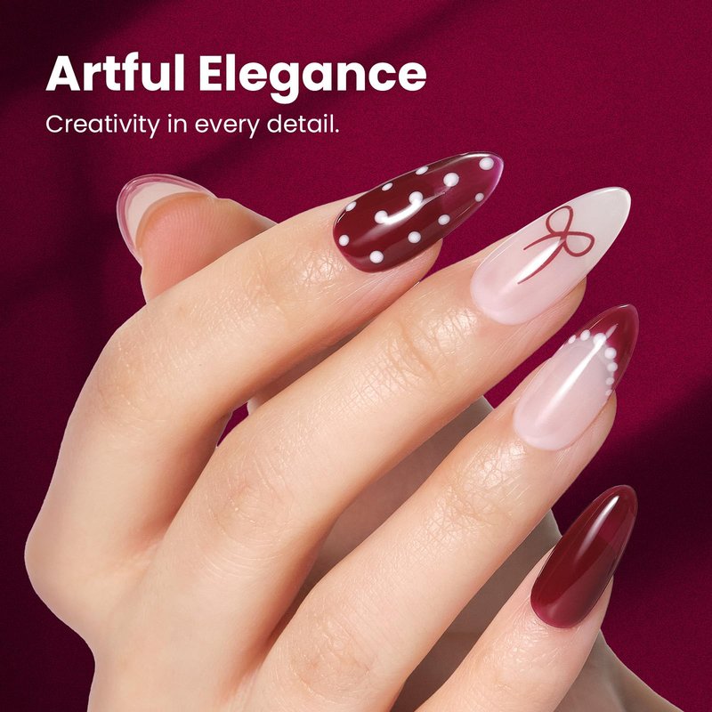 Beetles Dark Red Gel Nail Polish – 15ML Oxblood Red Burgundy Gel Polish Soak Off UV LED Needed Maroon Wine Color Nail Art Summer 4th of July Nails Manicure Salon DIY Design at Home Gifts for Woman