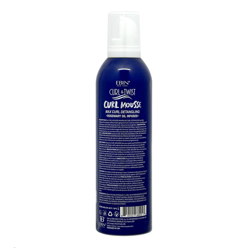 Curl & Twist Supreme Curl Detangling Mousse 12.49 fl oz/354ml Infused with Rosemary, Olive, and Castor Oil Adds Moisture to Prevent Dryness Enhances Curl Definition and Manageability Lightweight