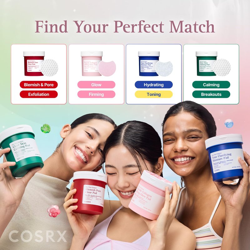 COSRX OneStep Original Clear Skin Calming Pad, 100 Pads, Dual-Sided Facial Pad for Soothing, Barrier Strengthening & Gentle Exfoliation with 82% Green Tea Water, Cica, PHA, LHA, Korean Skin Care
