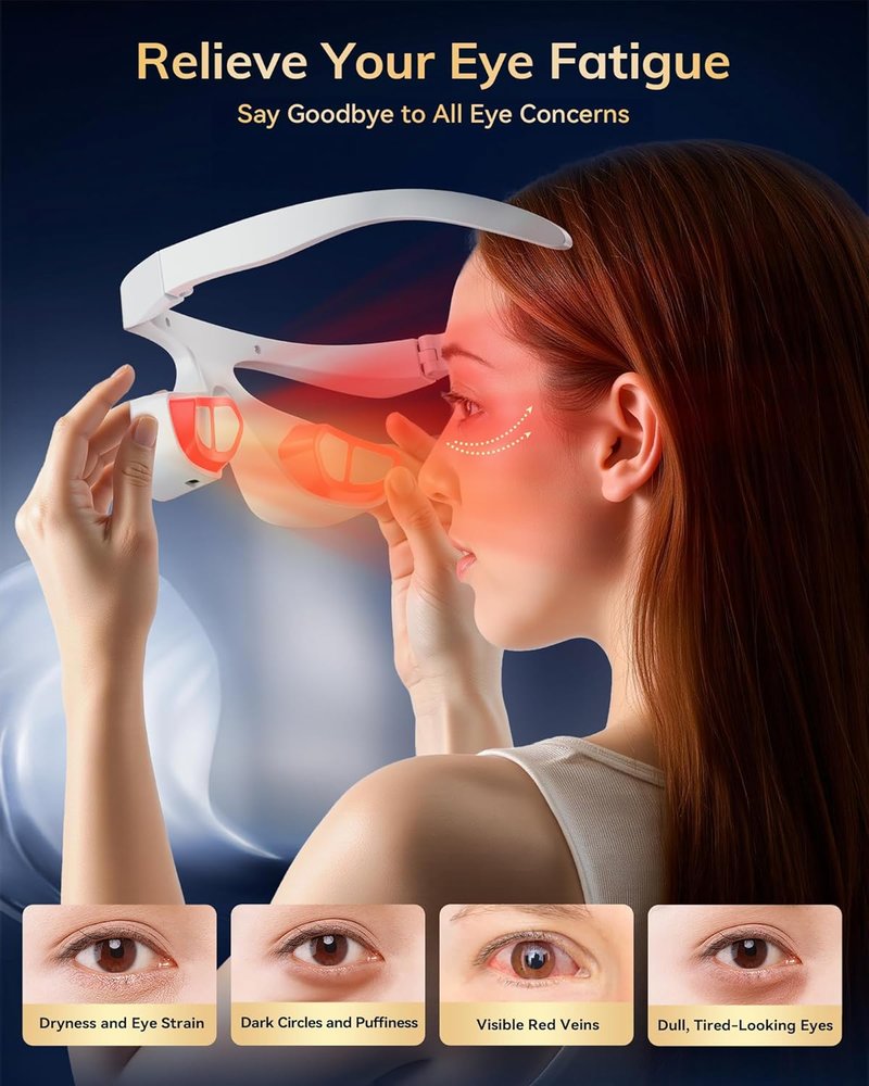 Red Light Therapy Device for Under Eyes - 630nm Eye Mask for Dark Circles & Puffiness | Off-White