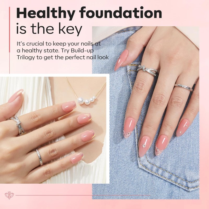 Nail Thickening Solution - Builder Gel with Dehydrator & Primer | 3Pcs Rose Nude Pink 10ml Set