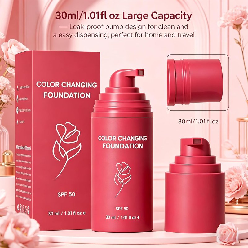 Skiennix Korean Color Changing Foundation - Smart Adaptive Pigment for All Skin Tones | Hydrating & Long-Lasting