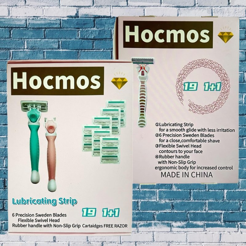 Hocmos Razors for Women Sensitive Skin，6 blade Lady Shaving Razor for Women, Women’s razors for Shaving Including 1 Travel Razors for Women with 19 Blade Refills