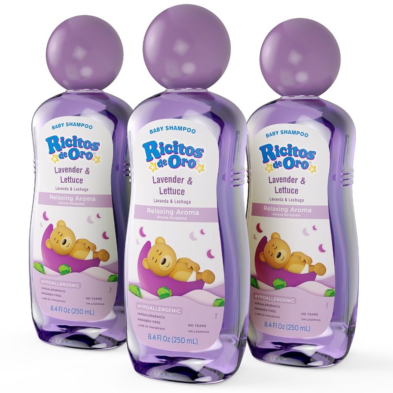 Ricitos de Oro Lavender Baby Shampoo - Nourishing & Gentle Tear-Free Formula, 8.45 oz, 3-Pack