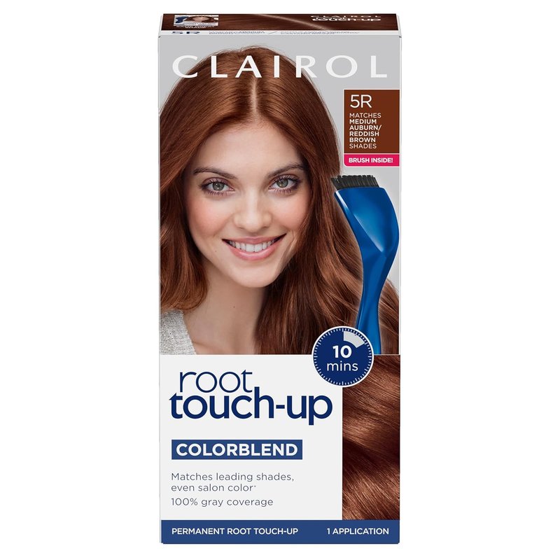 Clairol Root Touch-Up Permanent Hair Dye - 5R Medium Auburn | 100% Gray Coverage, Easy Brush Application