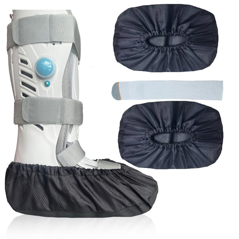 2 pcs Air Cam Walking Boot Covers, Fracture Medical Cast Boots Shoe Covers for Broken Foot Ankle Recovery With Waterproof Anti-slip and Washable (X-Large)