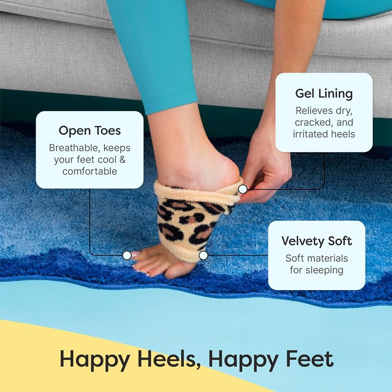 Moisturizing Socks for Cracked Heels - Vitamin E & Olive Oil Infused | Cheetah Print, Regular Size