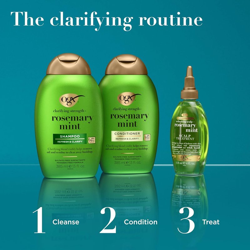 OGX Rosemary Mint Conditioner - Clarifying Formula for Oily Hair | 13 fl. oz, Sulfate-Free