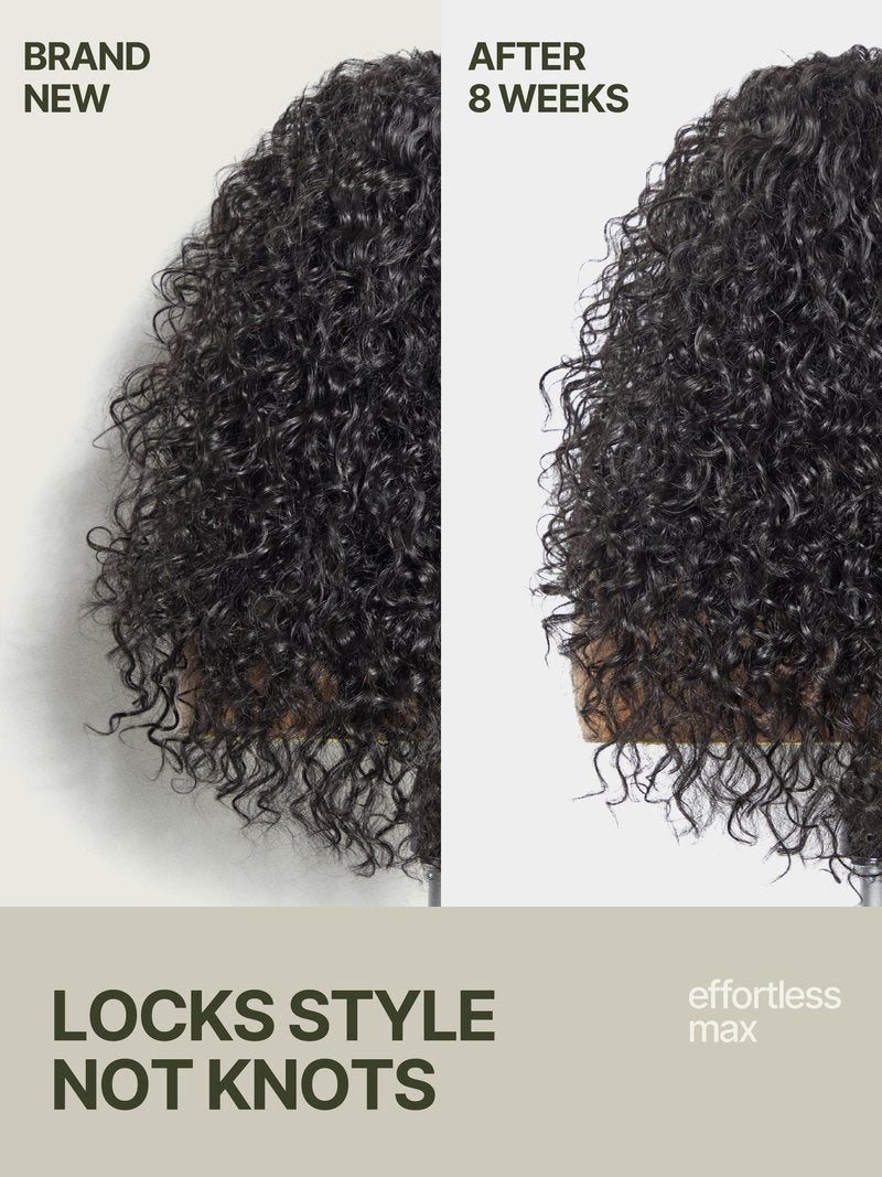 Frodio Veralux Fiber Blend Human Hair 20 Inches Shaggy Curl with Bangs Wig 200% Density Wigs Natural Black Ready to Go Glueless Wig for Women Realistic Look with True Scalp