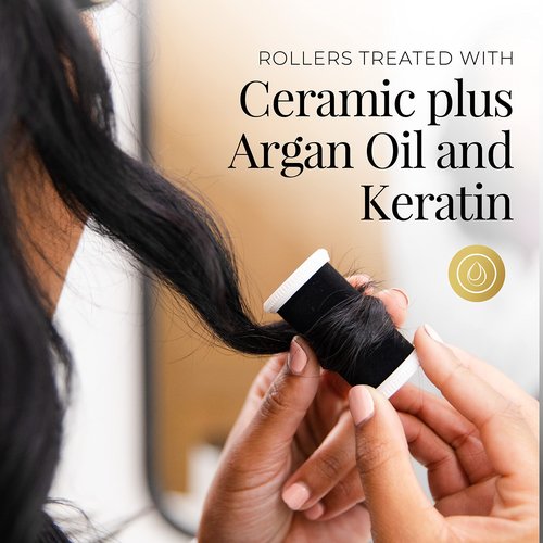 Remington Shine Therapy Argan Oil & Keratin Treated Hot Rollers Set, Professional Hair Curlers for Setting All Hair Lengths from Short and Medium to Long