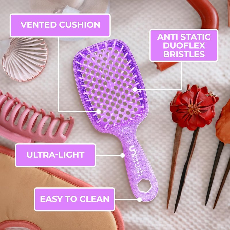FHI Heat UNbrush Detangling Brush Combo Pack - Original & Mini for All Hair Types | DuoFlex Anti-Static Design