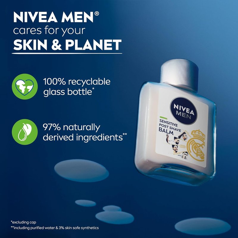 NIVEA MEN Sensitive Post Shave Balm - Alcohol-Free with VitaminPro Complex | 3.3 Fl Oz Bottle