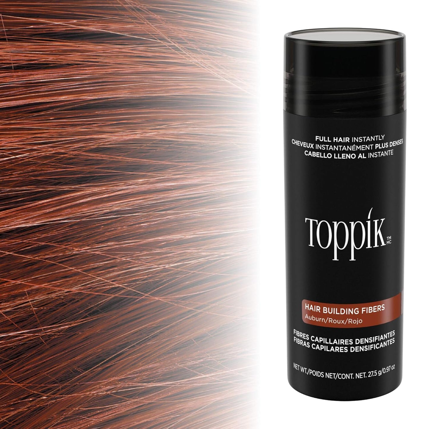 Toppik Hair Building Fibers - Instantly Thicker Hair for Fine or Thinning Hair | 9 Shades, 4 Sizes Available