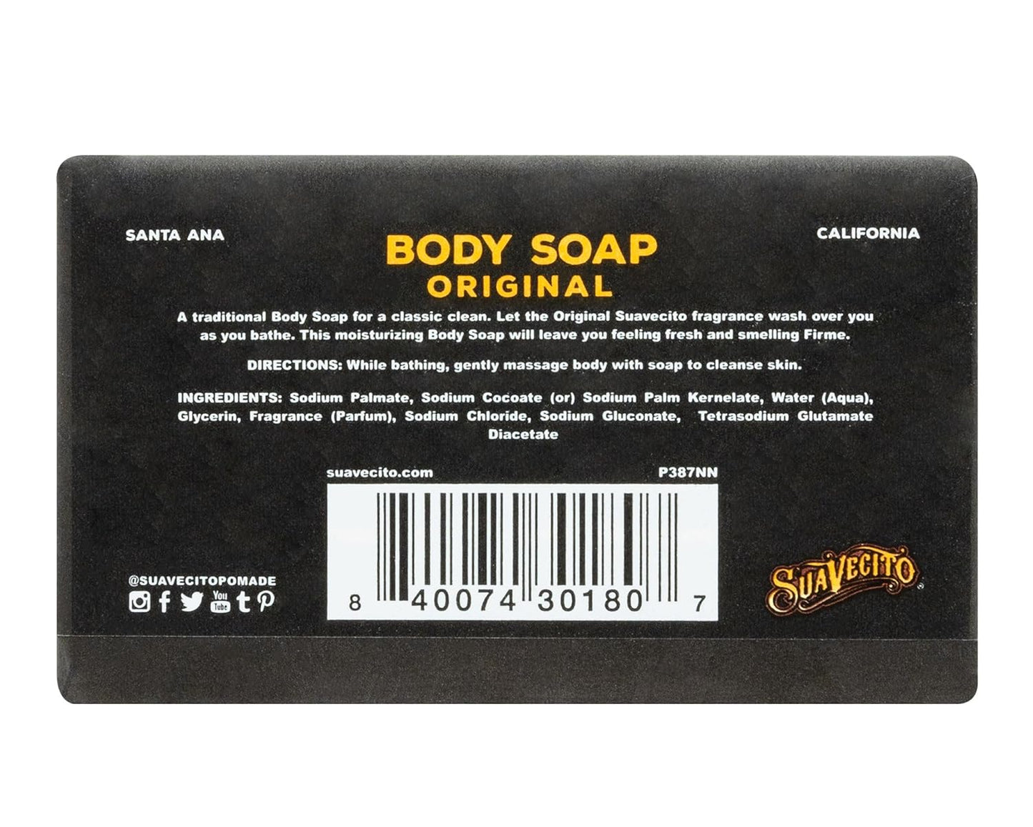 Suavecito Body & Hand Soap Bars - Moisturizing Original Fragrance | 6 oz | 3 Pack