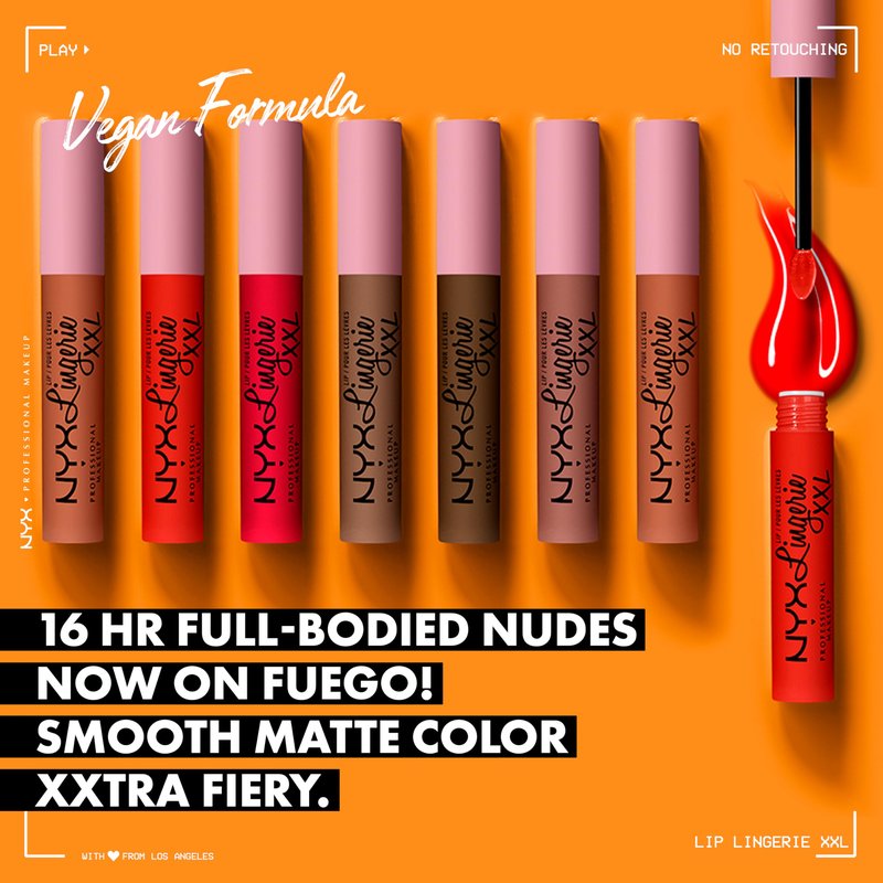 NYX PROFESSIONAL MAKEUP Lip Lingerie XXL Matte Liquid Lipstick - Untamable (Brick Red)