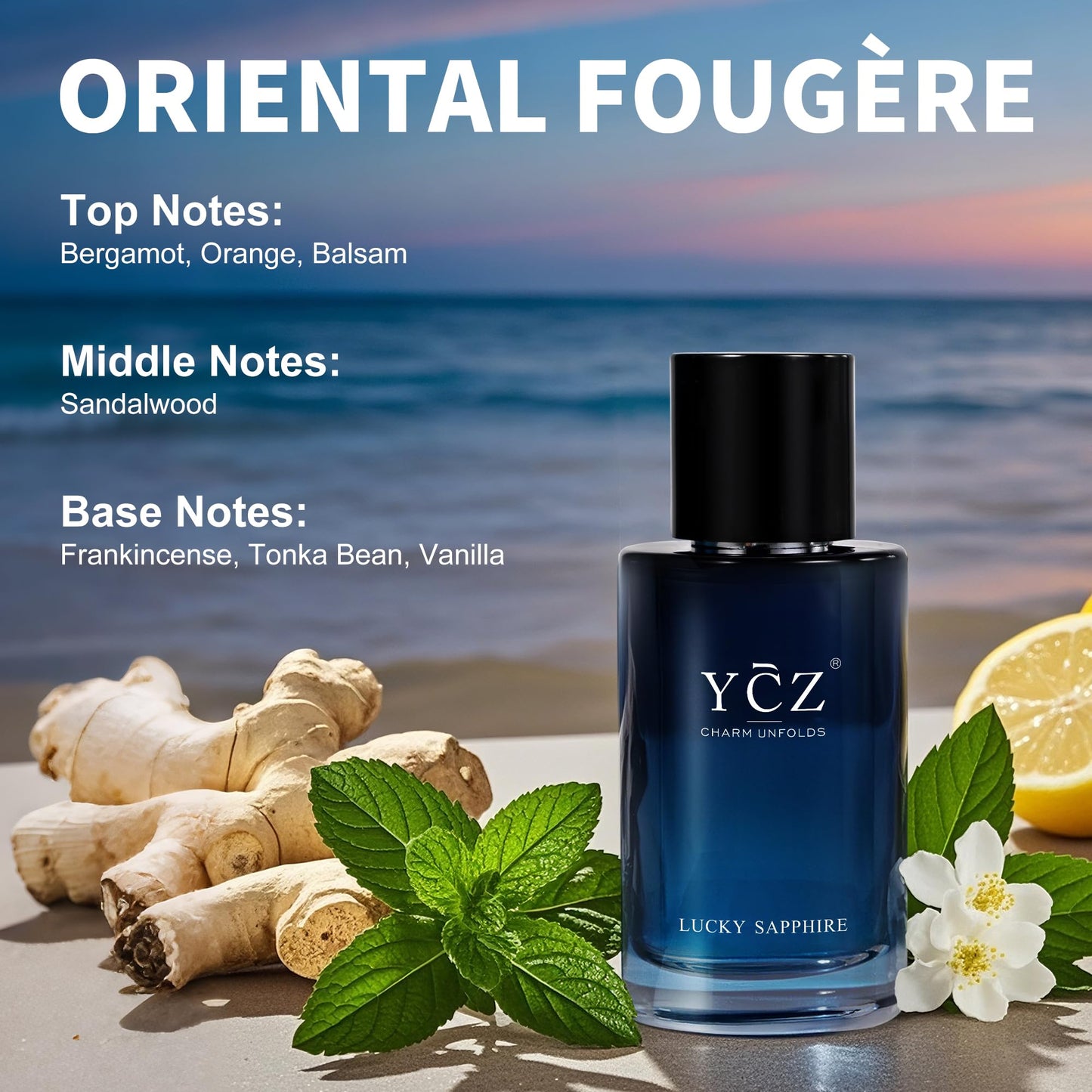 Ycz Lucky Cologne, Long-Lasting Men's Perfume, Exudes A Masculine Free and Easy Aura, Sweet Flower and Fruit Fragrance, 1.7 Oz Portable and Practical, A Must for Date Night, Romantic Fragrance