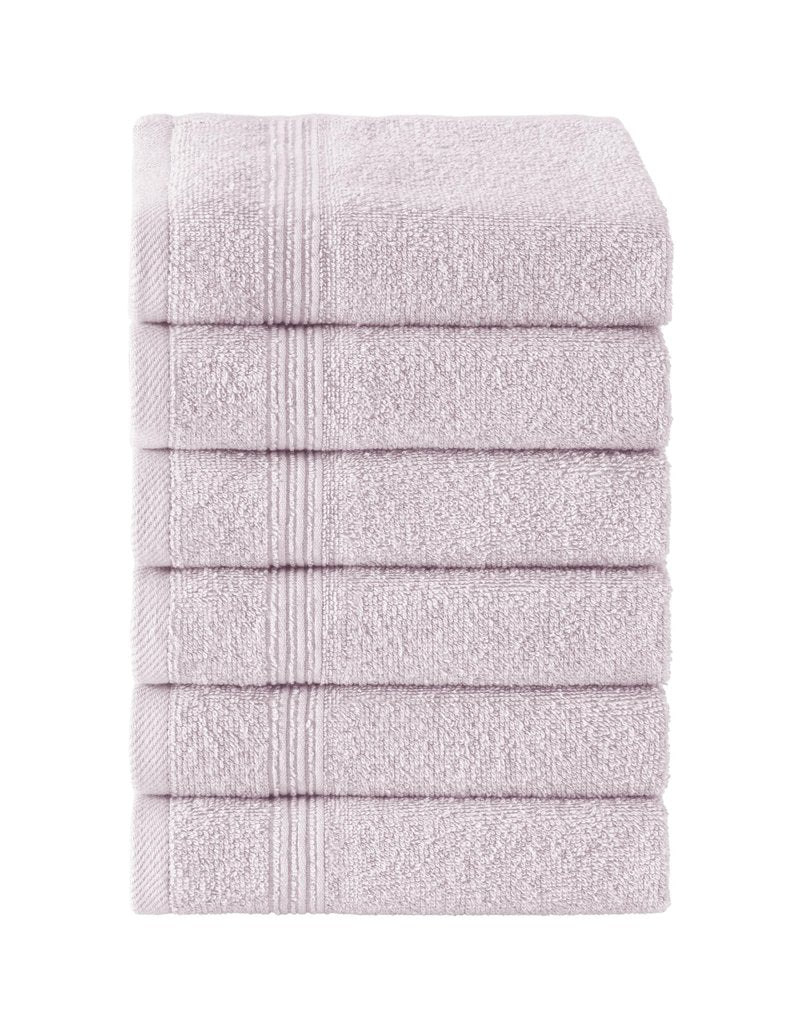 Ozdilek 6-Piece Washcloth Set 13x13 Towels 100% Turkish Cotton, Soft, Absorbent, Gentle on Sensitive Skin, Multi-Purpose Use, Washable, Reusable, Ideal for Baby Care & Spa 6 Towels (Mauve Pink)